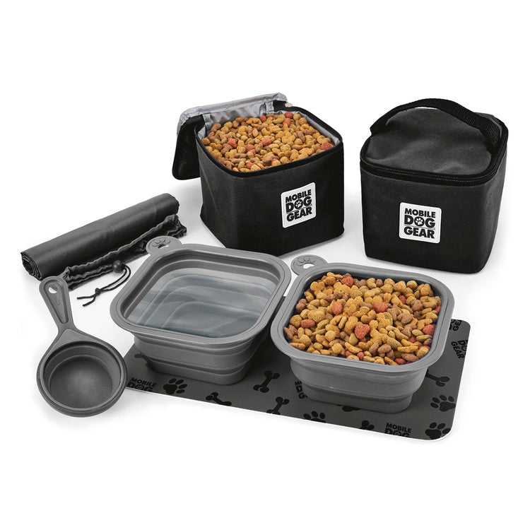 Mobile Dog Gear Dine Away® Food Set, Large, Black